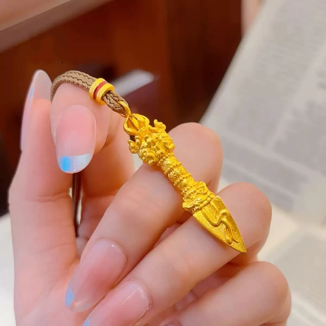 铜合金项链 降魔十字金刚杵吊坠新中式国潮貔貅项链挂坠毛衣绳链