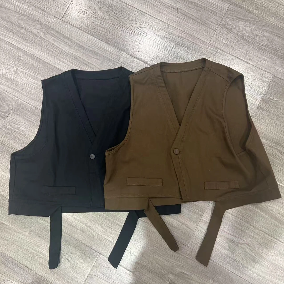 【若汐女装】欧韩版宽松打扮休闲百搭春夏设计款飘带马甲5006