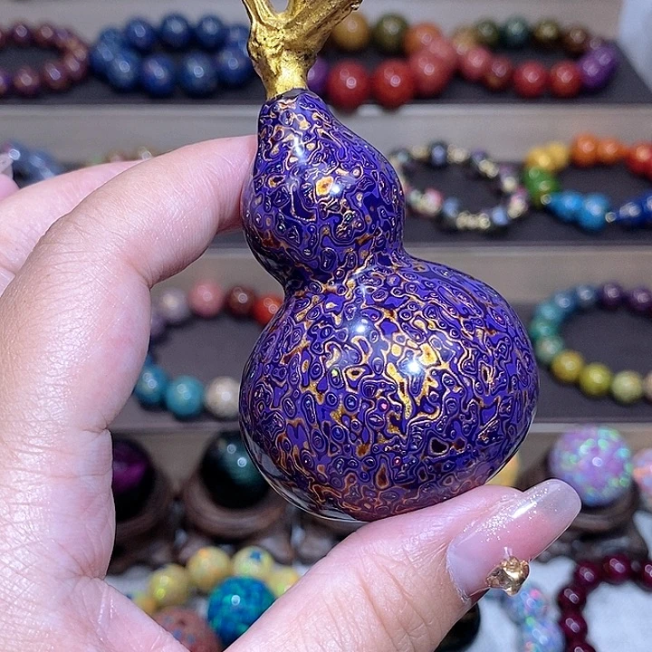 大漆天然葫芦紫金犀皮细欧