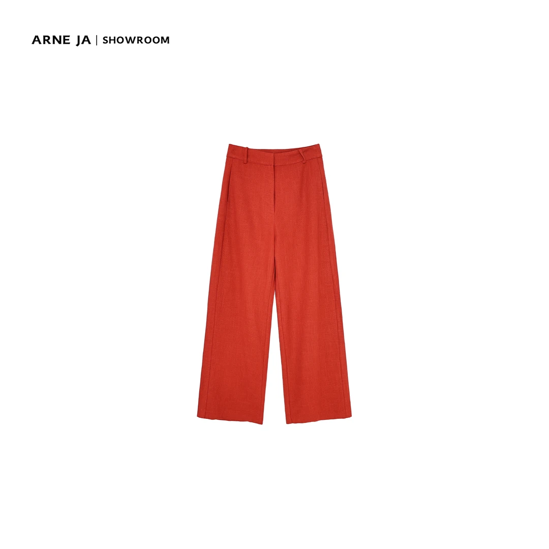 ARNE JA｜浪漫主义勃垦第红亚麻松弛肌理垂感直筒西装裤W0884136