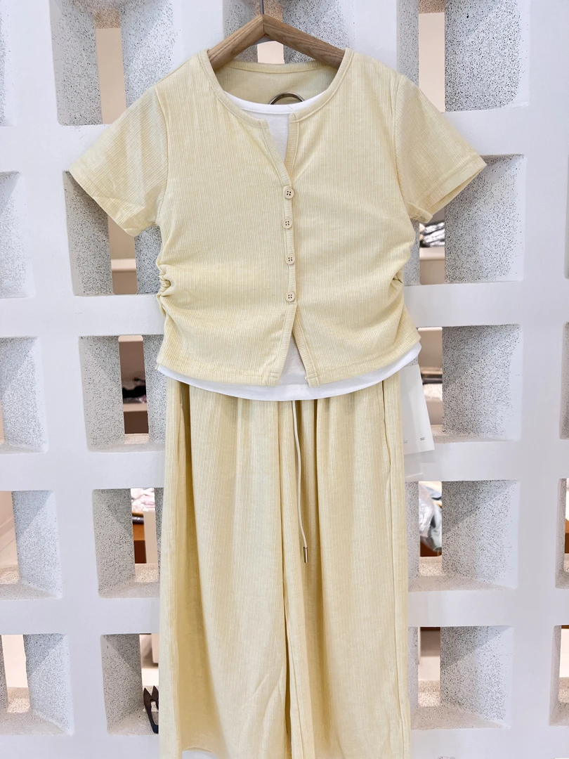 5068夏季新款女宝潮品针织假两件套装
