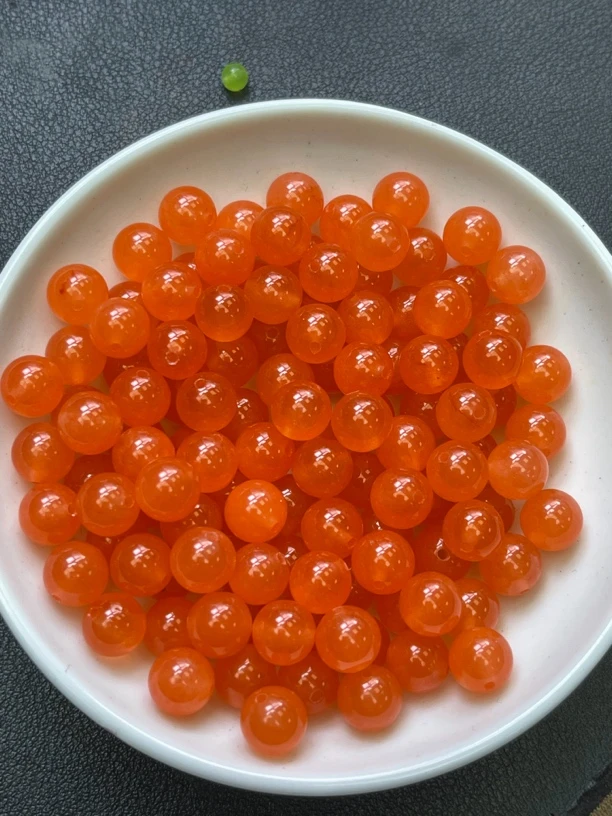 天然珠宝玉石散珠 南红冰柿子红Y863  8MM 30颗（赠弹力绳）