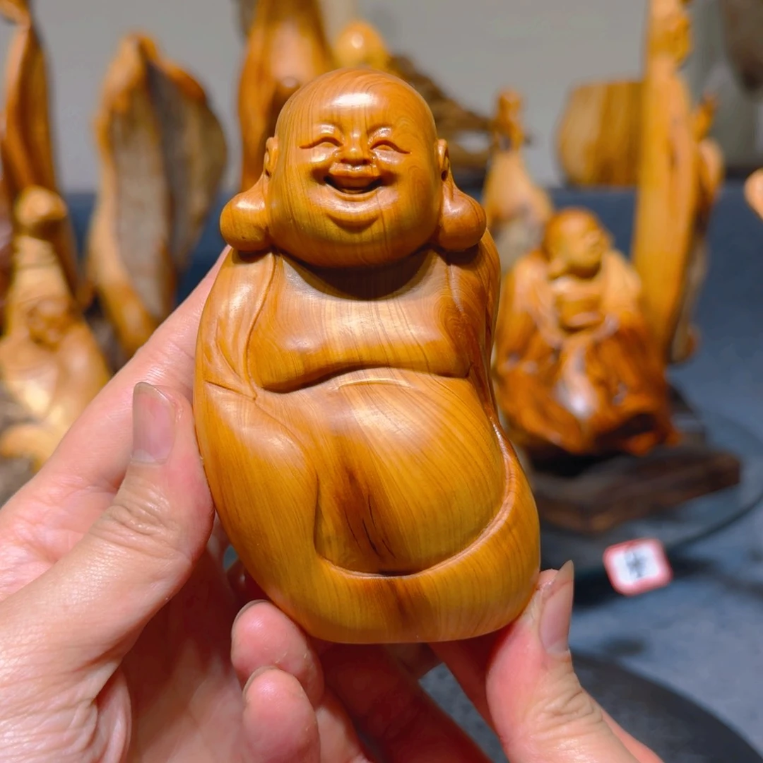 柏木（崖柏）贪**花崖柏手把件摆件