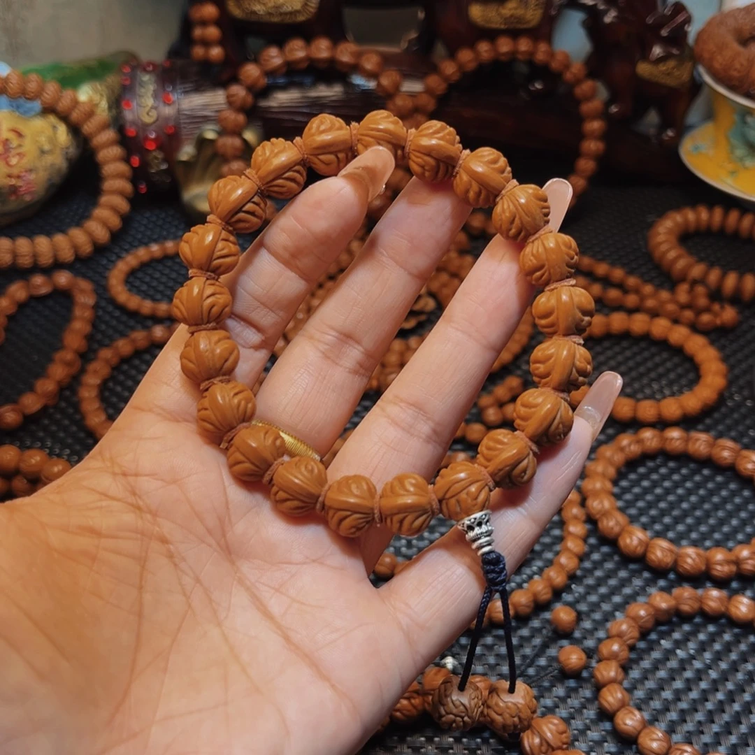 桃核手串13精品小金豆手持