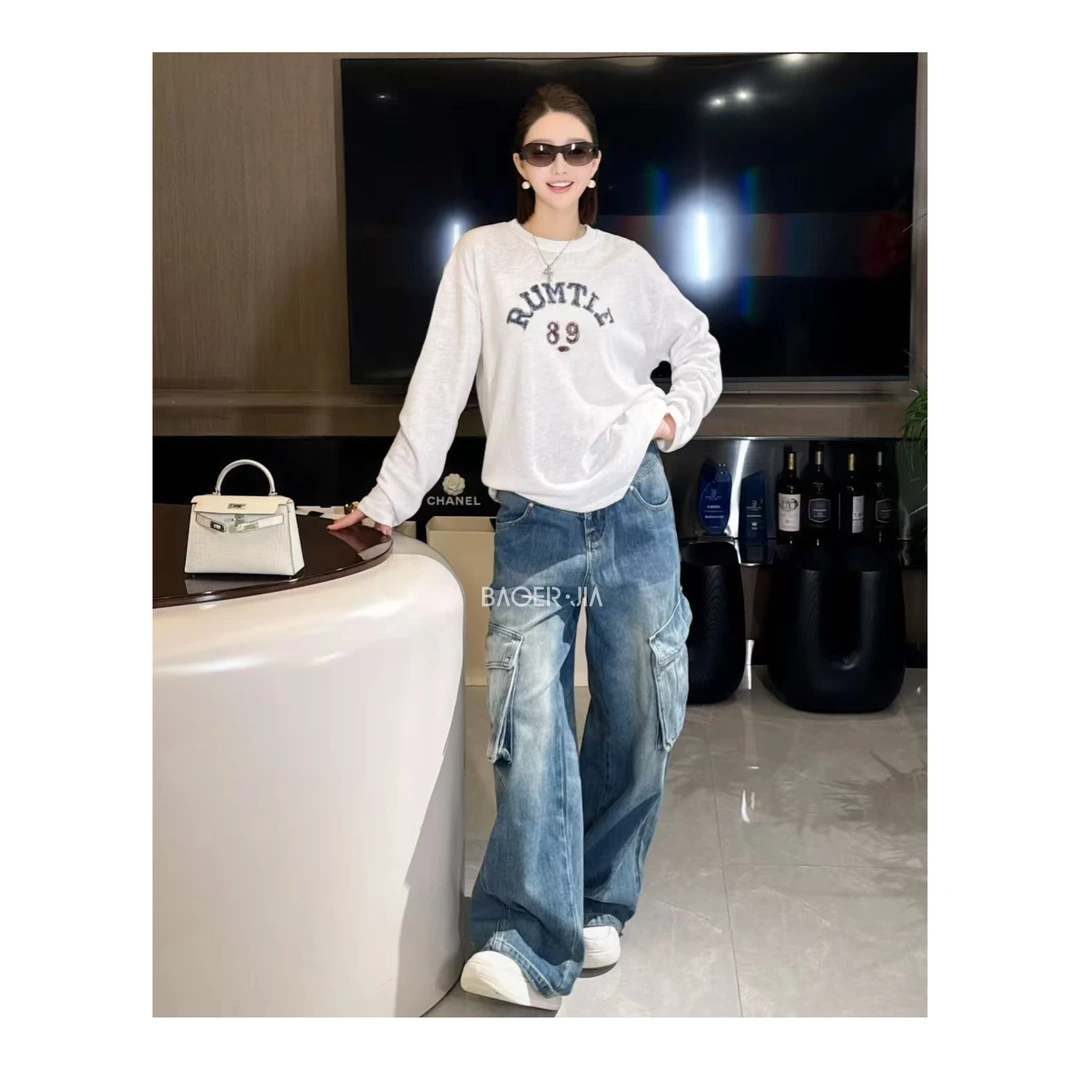 33-【卫衣T】宝儿家含幂BL119825308XQ秋季新款oversiz撞色字母上衣