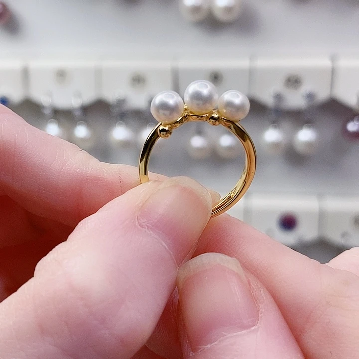戒指淡水珍珠银S925镶嵌A