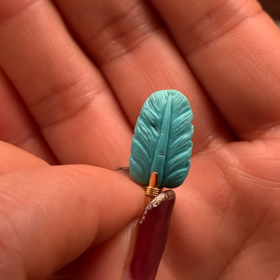 绿松石18K金镶嵌珠宝奇石