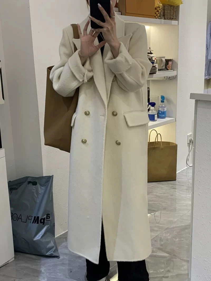 小雨[251-260]2025新款双面羊毛大衣气质百搭时尚韩系宽松显瘦