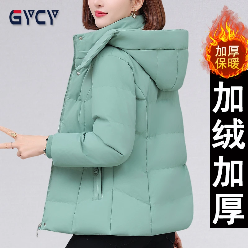 品牌冬季保暖棉服女新款时尚休闲中年女士宽松棉衣加绒加厚棉袄