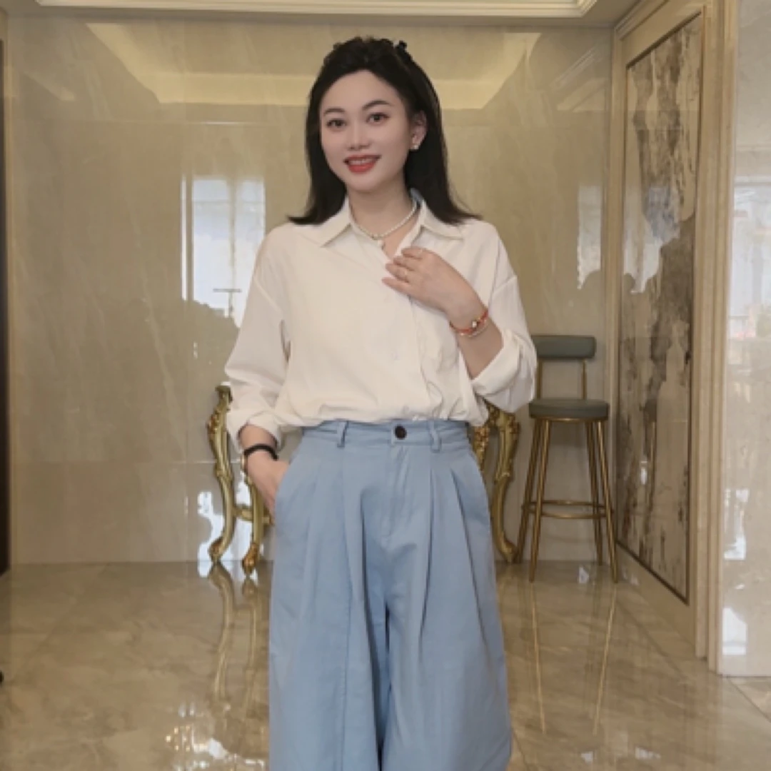 2228#女款翻领衬衫设计感春季新款法式简约衬衣百搭气质