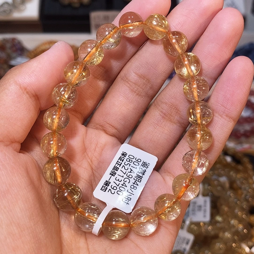 未镶嵌手链发晶高透发晶9mm