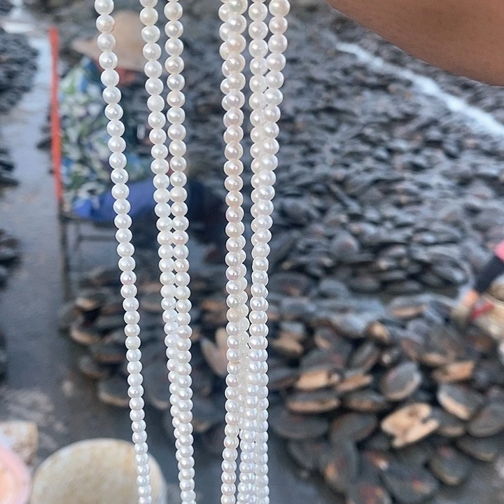 淡水珍珠颈饰银S925镶嵌4-5