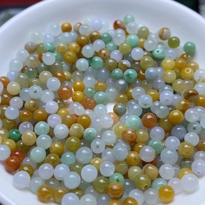 翡翠未镶嵌手链卡5冰三彩40个