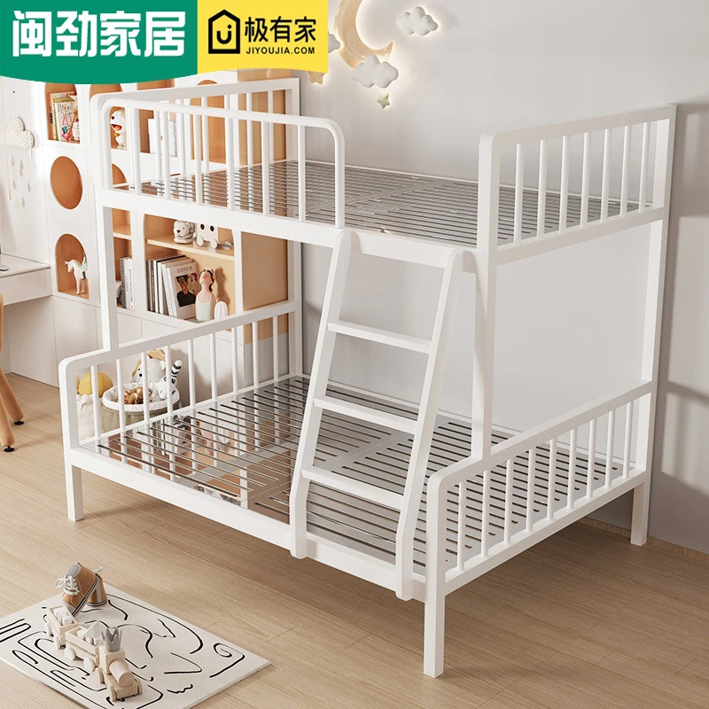 闽劲不锈钢床上下铺双层床子母床儿童房上下架床加厚铁艺钢架床