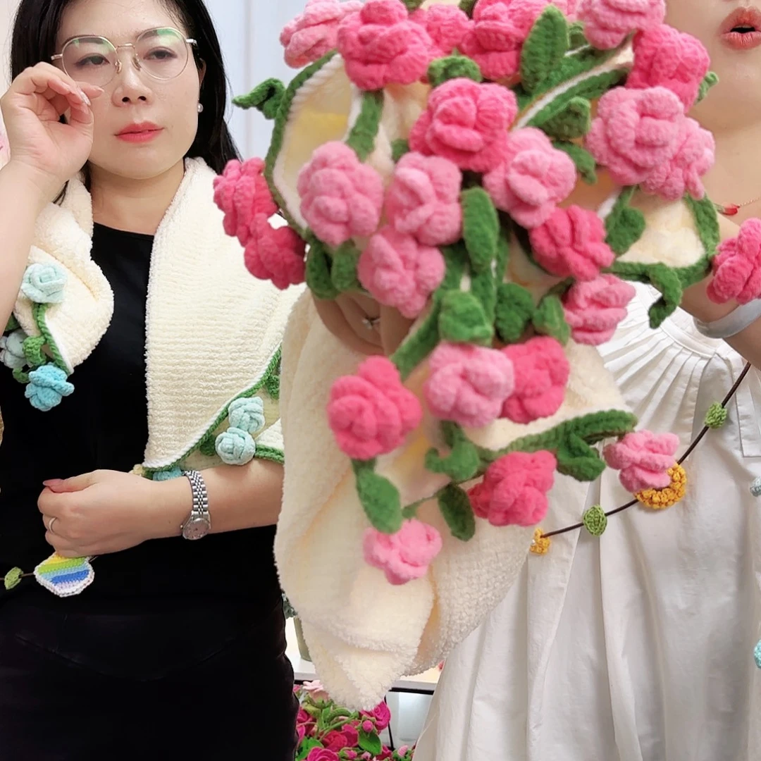 莱赛尔纤维棉手工钩织花毯