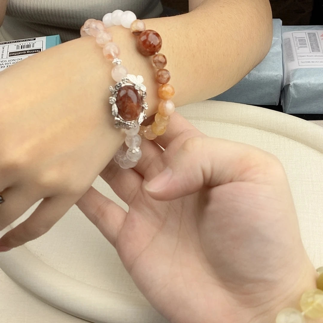 银S925镀金镶嵌手链水晶