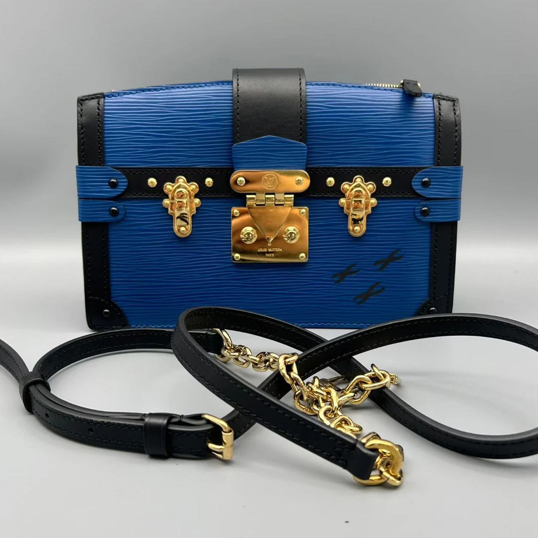 95新 LouisVuitton/路易威登 LV蓝色水波纹软盒子包 9282