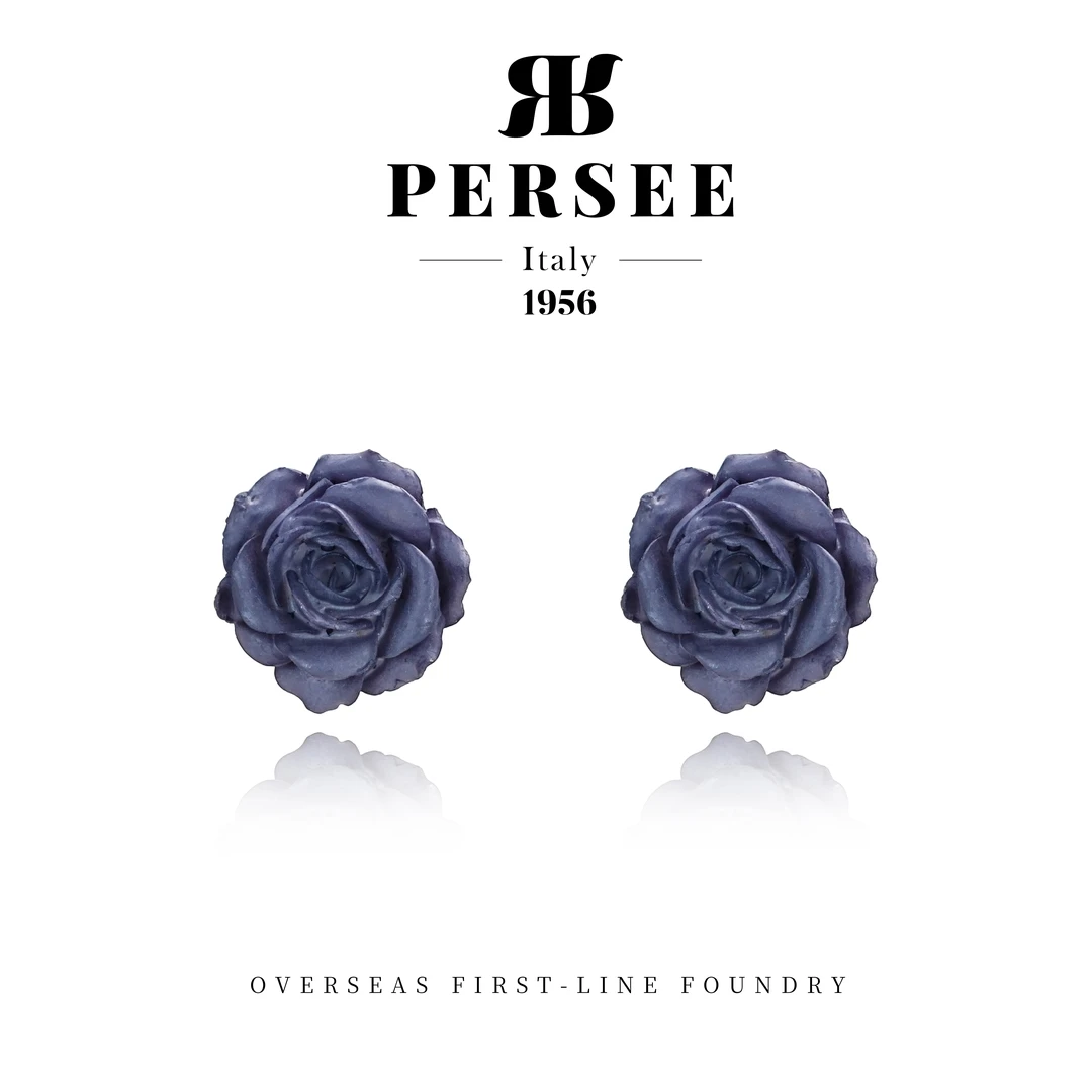 非金属树脂耳饰 【暗夜玫瑰】气质高级感立体花朵耳饰O0123