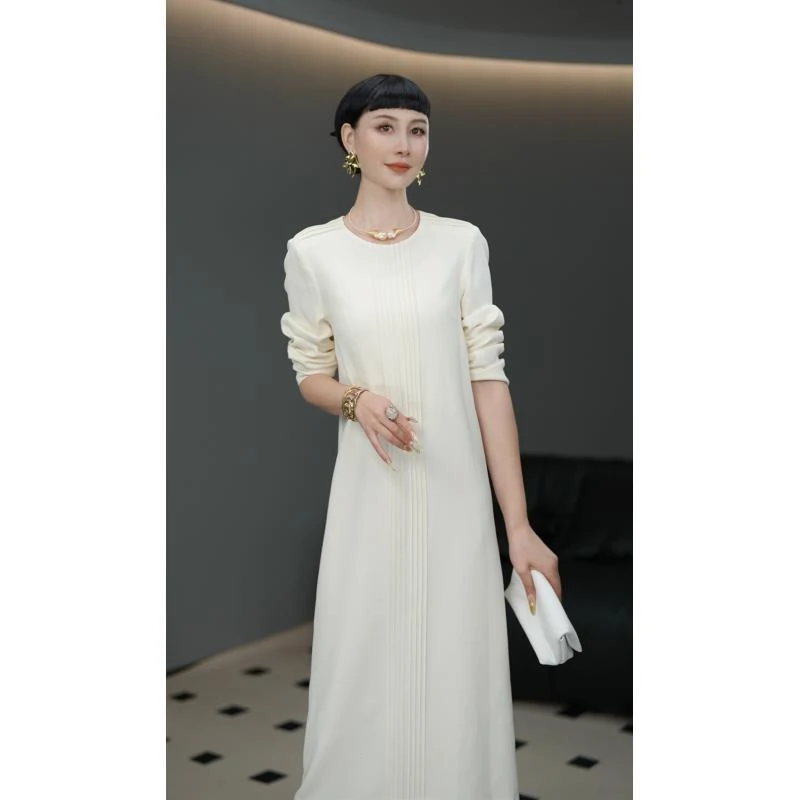 《印象派浪》-鹿歌秋季时尚气质中长款连衣裙H5302LA0665