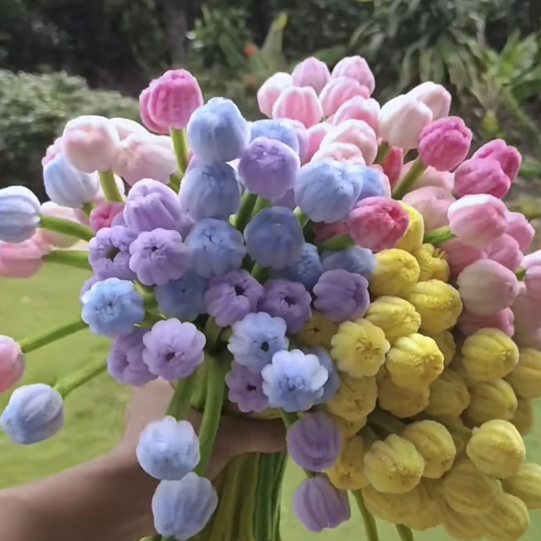 【新品-不打胶】手工diy迷你郁金香-手工扭扭棒材料全套【送教程】