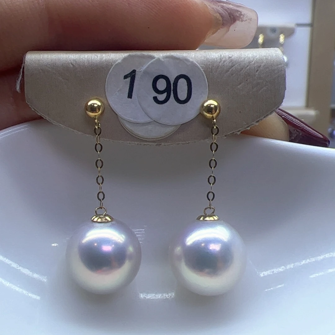 淡水珍珠耳饰18K金镶嵌