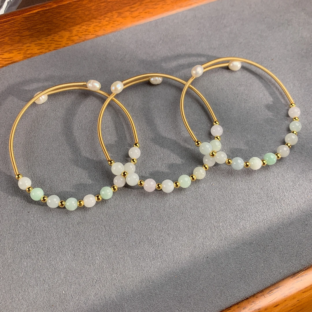 【刘思懿】天然A货翡翠合金手环/多样性发一@365878