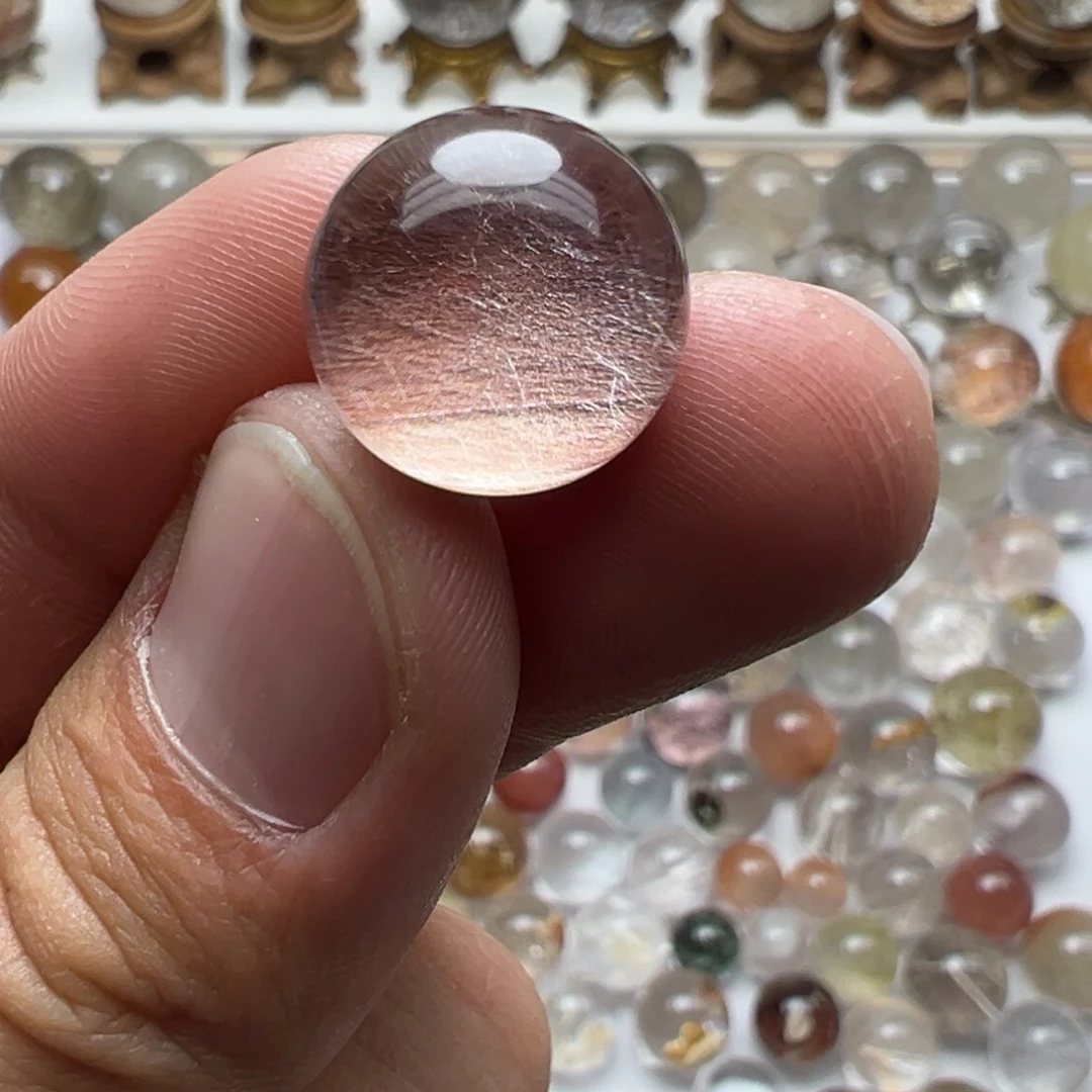 珠宝半成品未镶嵌水晶兔毛球