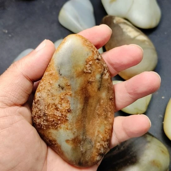 玉天然原石奇石手把264克