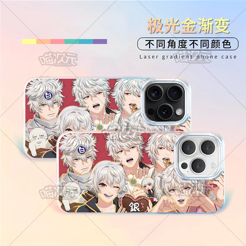 坂田银时适用苹果华为vivo一加iPhone小米红米一加极光金手机壳