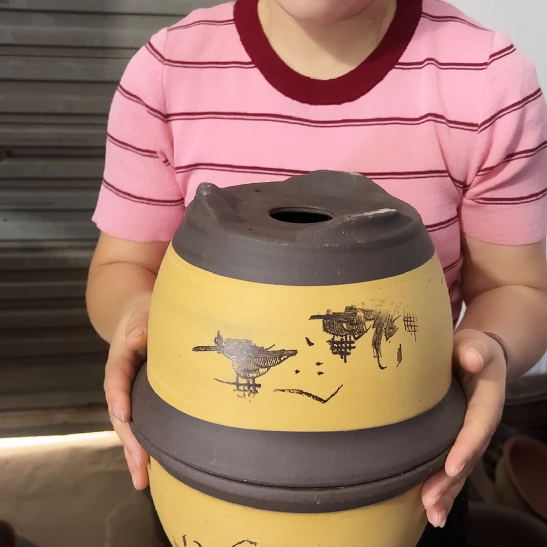 25-25黄色花盆花盆花盆