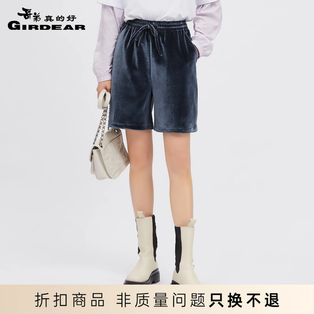 哥弟真的好百搭新款宽松丝绒直筒休闲裤A100120