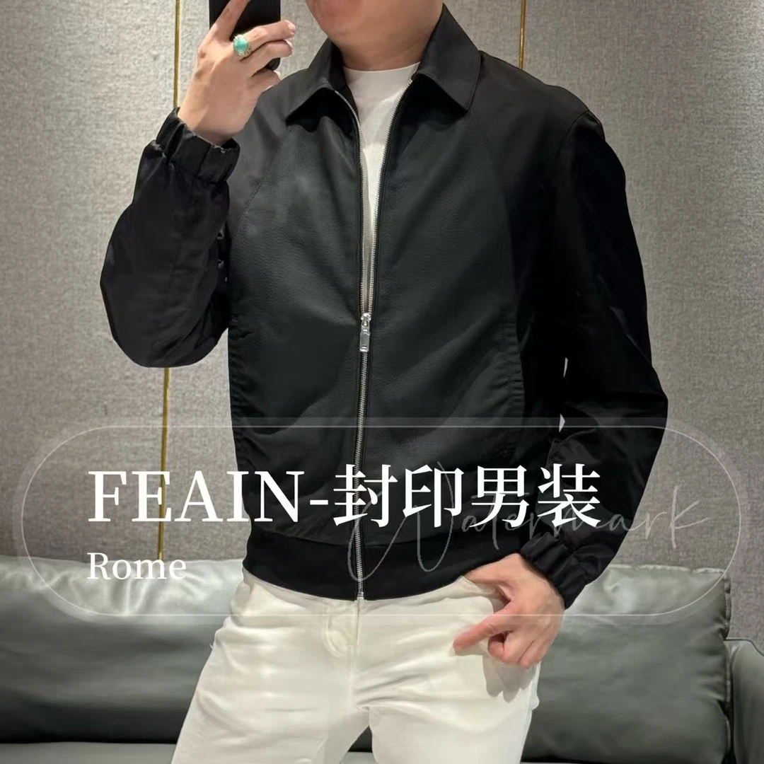 高端定制新品三防牛津布绵羊皮拼接桑蚕丝拼接内衬夹克7367