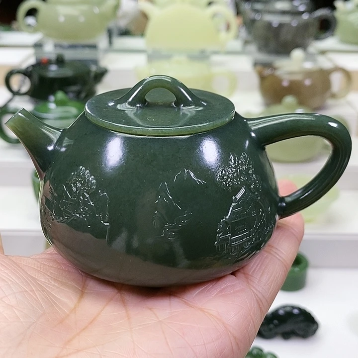 未镶嵌和田玉挂件茶壶170m l