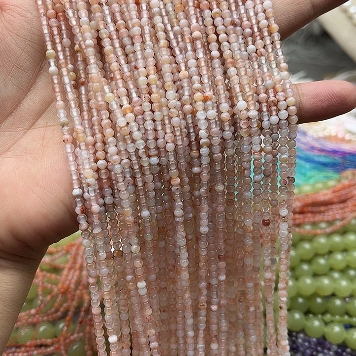 玛瑙/玉髓未镶嵌珠宝半成品一条3mm左右锦鲤飘花南红