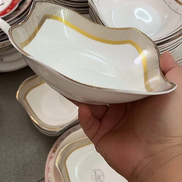 新骨瓷6寸沙拉碗有泛白情况慎拍4个