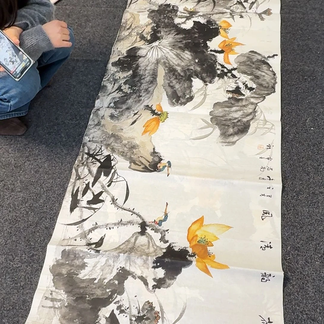 纯手绘国画作品好看小六尺