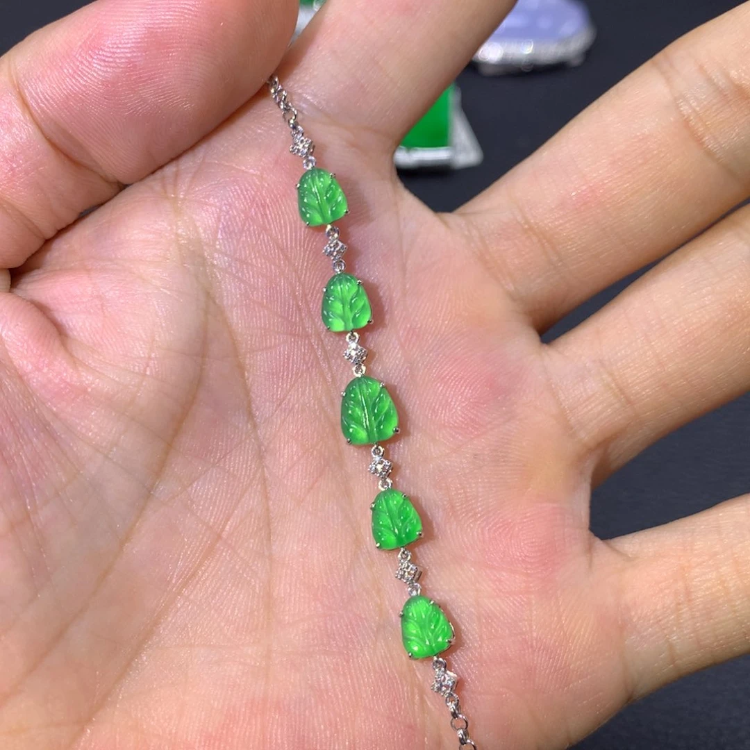 18K金镶嵌手链翡翠翡翠