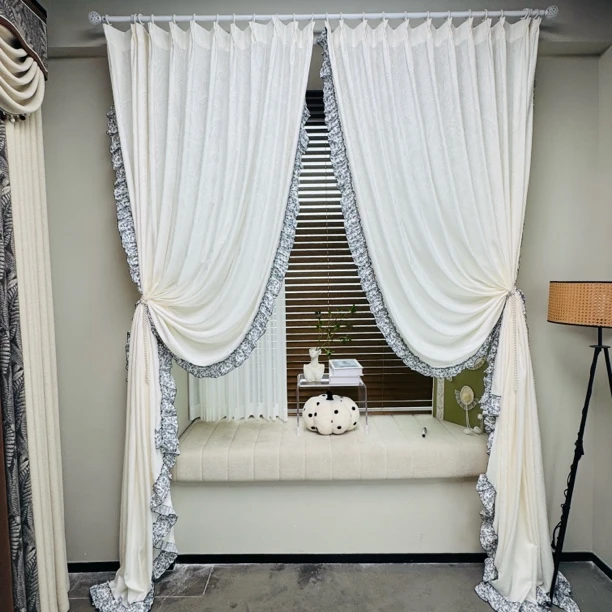 一莎窗纱～预存发3米用料成品含花边样➕1个本出货直抵窗帘门店合作