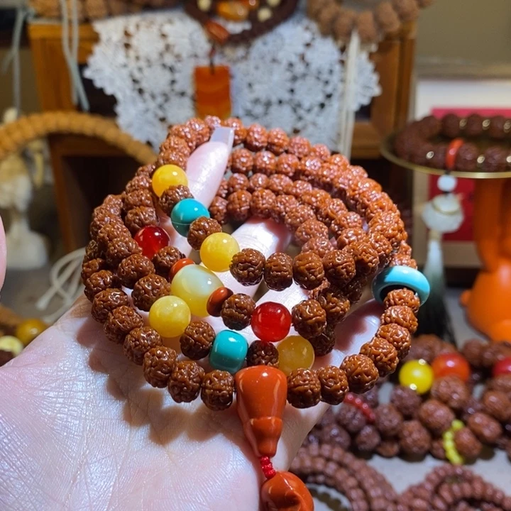 手串金刚菩提105玉华满肉毕业款108一物