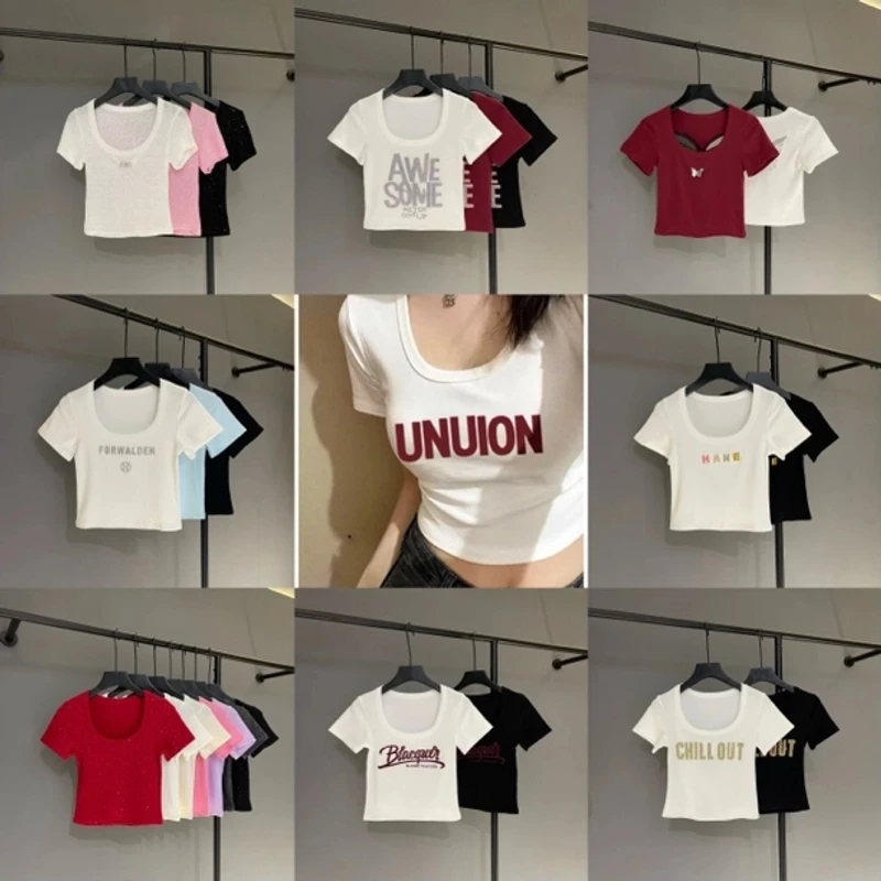 【短袖集合】2025新款短款短袖T恤女修身显瘦时尚潮辣妹101#