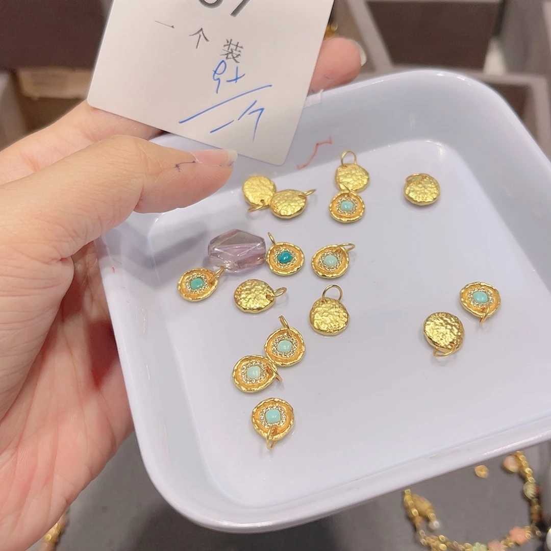 紫晶珠宝半成品银S925镀金镶嵌67