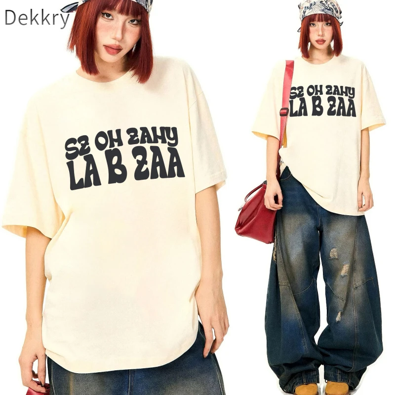 Dekkry夏季短袖印花笑脸T恤毛衣百搭圆领韩版宽松休闲潮流秋冬