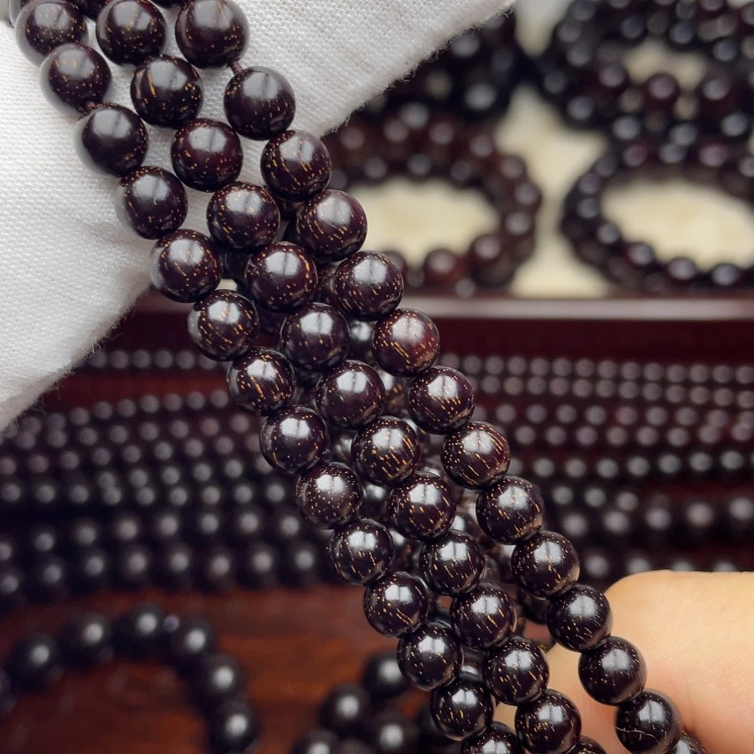 檀香紫檀（小叶紫檀）0.6紫黑老料满金星