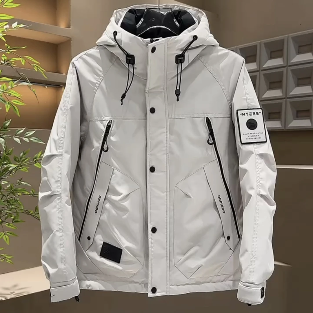 工装连帽羽绒服外套男款2025冬季新款极寒加厚防寒保暖冲锋衣夹克