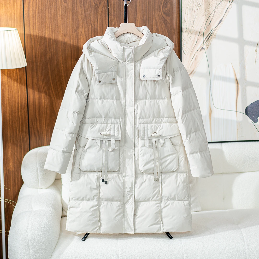 冬季新品收腰显瘦翻领拼接时尚保暖女外套C2YC1655