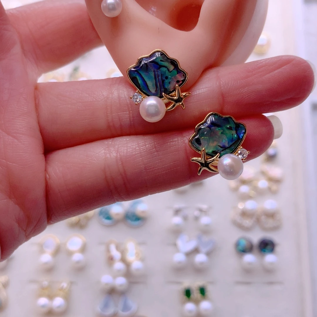 耳饰合金淡水珍珠