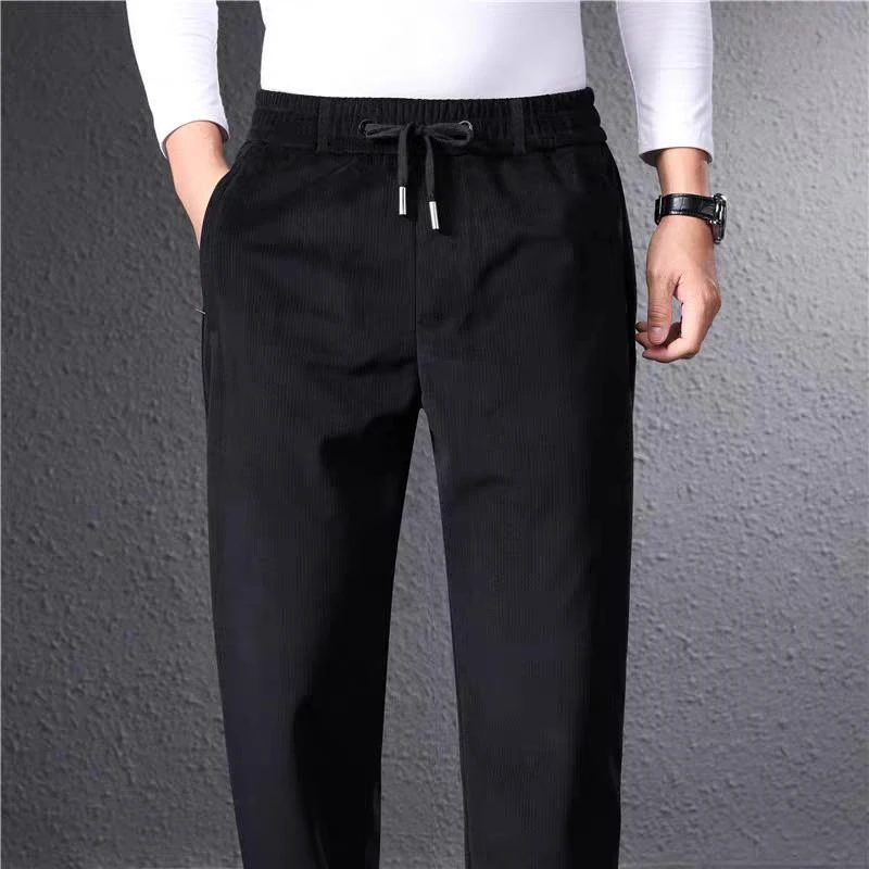 秋季灯芯绒加厚休闲裤男士商务休闲冬季直筒弹力百搭抗皱长裤子