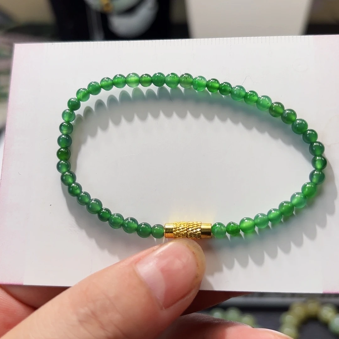 翡翠未镶嵌颈饰天然翡翠A货小米珠手串危地马拉翡翠