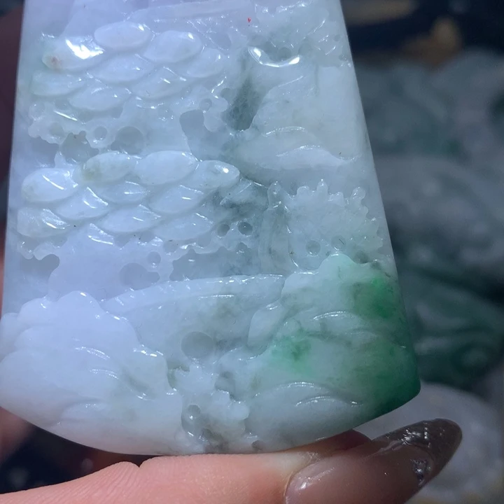 翡翠未镶嵌颈饰保真天然A货翡翠