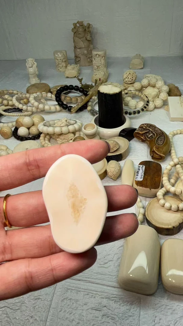 天然猛犸牙虬切片吊坠